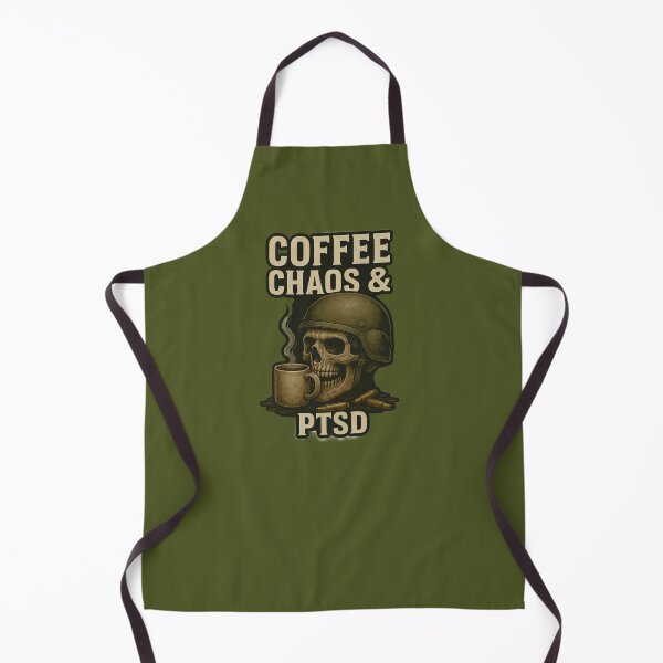 Item preview, Caos en el café y TEPT: pegatina de humor de veteranos salvajes designed and sold by getpressedshirt.