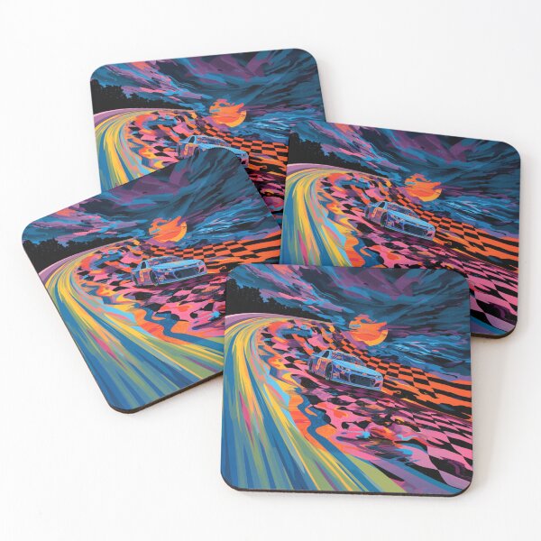 Item preview, Psychedelic twist on a NASCAR scene with bold colours and abstract shapes Art Inspired By Nature And The Active Outdoors designed and sold by CDC40.