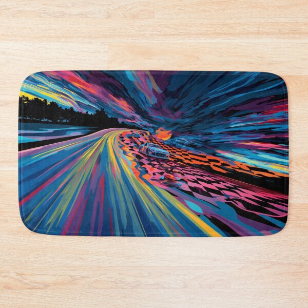 Item preview, Psychedelic twist on a NASCAR scene with bold colours and abstract shapes Art Inspired By Nature And The Active Outdoors designed and sold by CDC40.