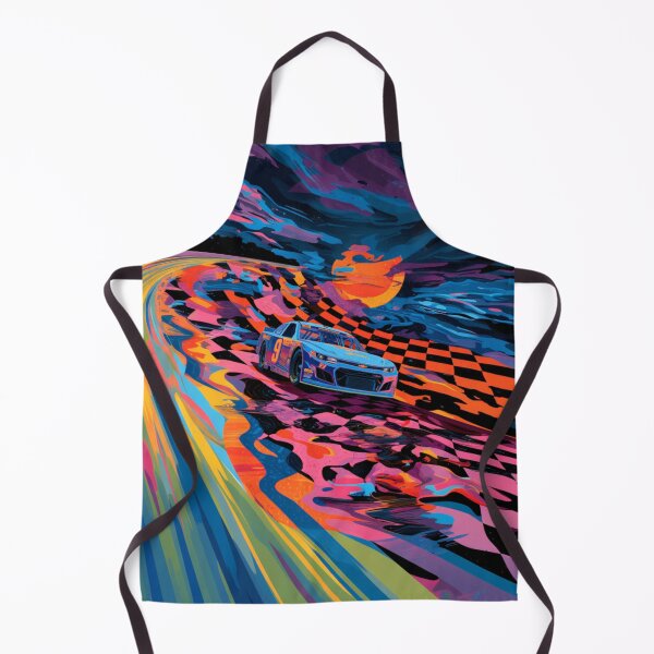 Item preview, Psychedelic twist on a NASCAR scene with bold colours and abstract shapes Art Inspired By Nature And The Active Outdoors designed and sold by CDC40.