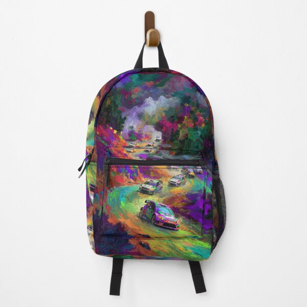 Item preview, Abstract depiction of rally cars racing through rough terrain with vibrant colours Art Inspired By Nature And The Active Outdoors designed and sold by CDC40.
