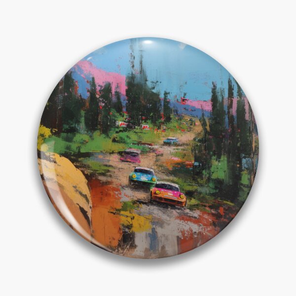 Item preview, Abstract depiction of rally cars racing through rough terrain with vibrant colours Art Inspired By Nature And The Active Outdoors designed and sold by CDC40.