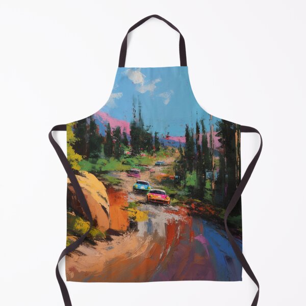 Item preview, Abstract depiction of rally cars racing through rough terrain with vibrant colours Art Inspired By Nature And The Active Outdoors designed and sold by CDC40.