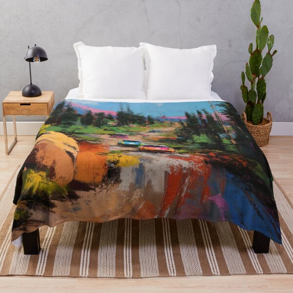Item preview, Abstract depiction of rally cars racing through rough terrain with vibrant colours Art Inspired By Nature And The Active Outdoors designed and sold by CDC40.