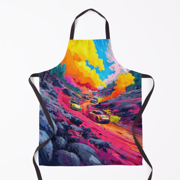 Item preview, Abstract depiction of rally cars racing through rough terrain with vibrant colours Art Inspired By Nature And The Active Outdoors designed and sold by CDC40.