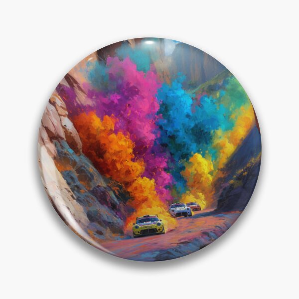 Item preview, Abstract depiction of rally cars racing through rough terrain with vibrant colours Art Inspired By Nature And The Active Outdoors designed and sold by CDC40.