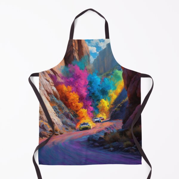 Item preview, Abstract depiction of rally cars racing through rough terrain with vibrant colours Art Inspired By Nature And The Active Outdoors designed and sold by CDC40.