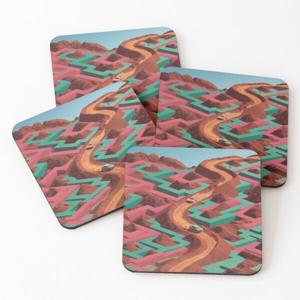 Item preview, Cars navigating through dirt tracks amidst geometric patterns Art Inspired By Nature And The Active Outdoors designed and sold by CDC40.