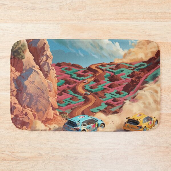 Item preview, Cars navigating through dirt tracks amidst geometric patterns Art Inspired By Nature And The Active Outdoors designed and sold by CDC40.