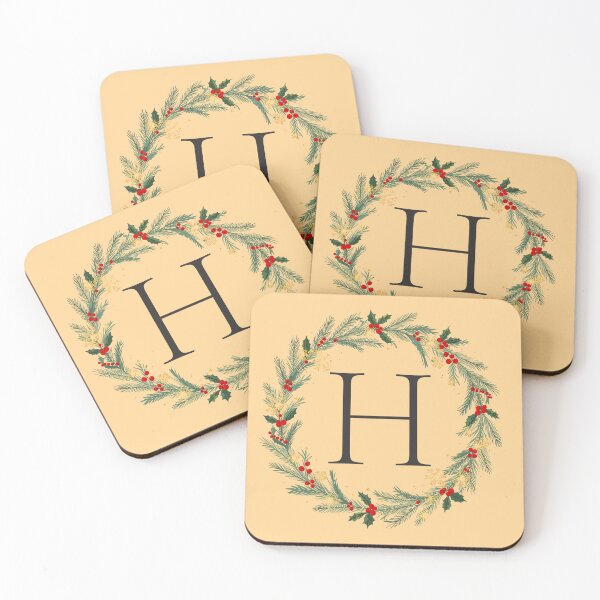 Item preview, Christmas Monogram Letter H Ornament Wreath – Holiday Initial Gift 2025 designed and sold by Punnyverse.