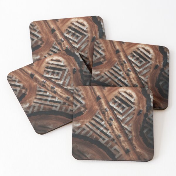Item preview, Cars navigating through dirt tracks amidst geometric patterns Art Inspired By Nature And The Active Outdoors designed and sold by CDC40.
