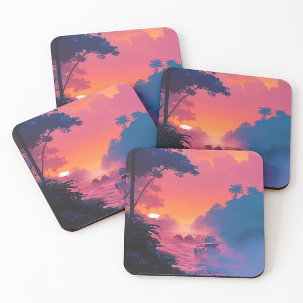 Item preview, Sunset gradient backdrop with rally cars in action Art Inspired By Nature And The Active Outdoors designed and sold by CDC40.