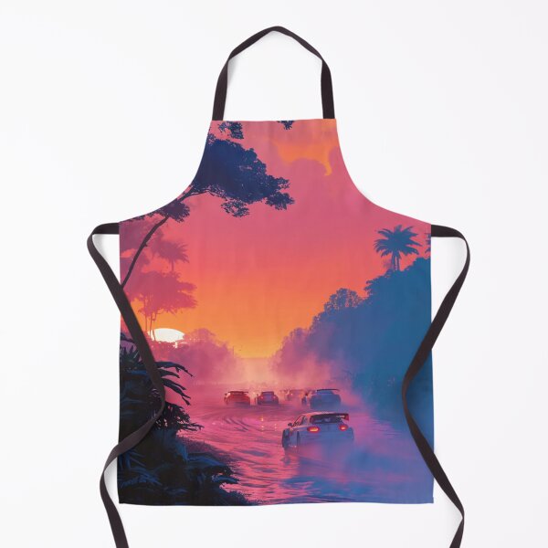 Item preview, Sunset gradient backdrop with rally cars in action Art Inspired By Nature And The Active Outdoors designed and sold by CDC40.