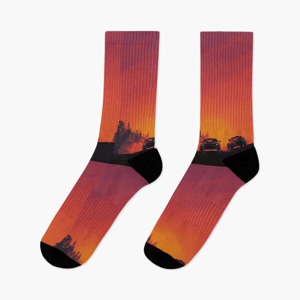 Item preview, Sunset gradient backdrop with rally cars in action Art Inspired By Nature And The Active Outdoors designed and sold by CDC40.