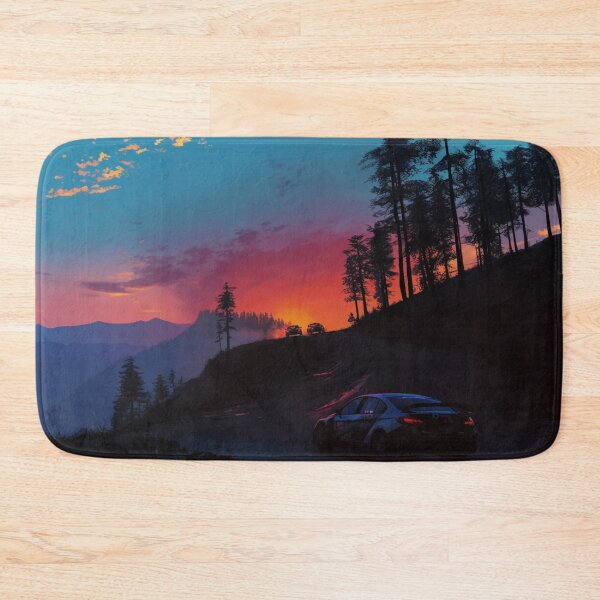 Item preview, Sunset gradient backdrop with rally cars in action Art Inspired By Nature And The Active Outdoors designed and sold by CDC40.