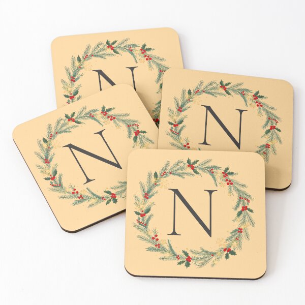 Item preview, Christmas Monogram Letter N Ornament Wreath – Holiday Initial Gift 2025 designed and sold by Punnyverse.