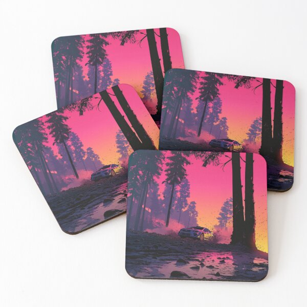 Item preview, Sunset gradient backdrop with rally cars in action Art Inspired By Nature And The Active Outdoors designed and sold by CDC40.