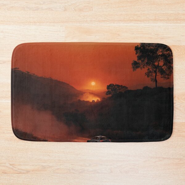 Item preview, Sunset gradient backdrop with rally cars in action Art Inspired By Nature And The Active Outdoors designed and sold by CDC40.