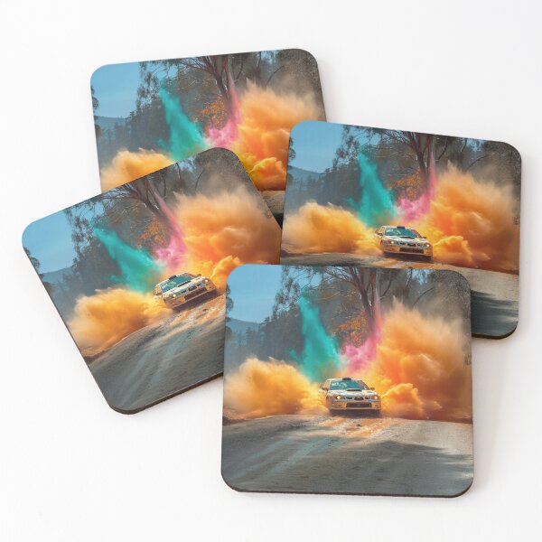 Item preview, Rally car kicking up splashes of colour during a race Art Inspired By Nature And The Active Outdoors designed and sold by CDC40.