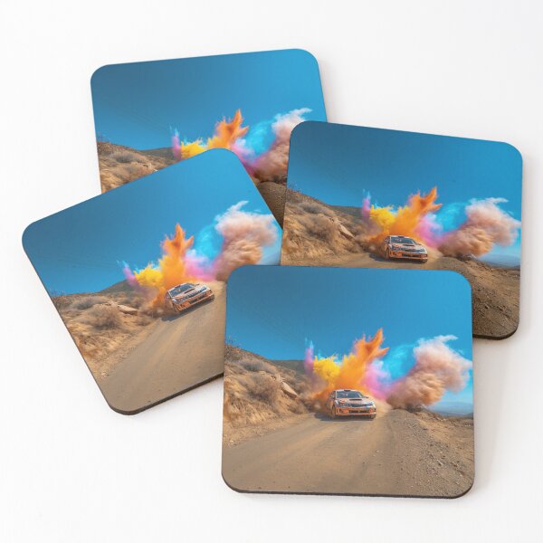 Item preview, Rally car kicking up splashes of colour during a race Art Inspired By Nature And The Active Outdoors designed and sold by CDC40.