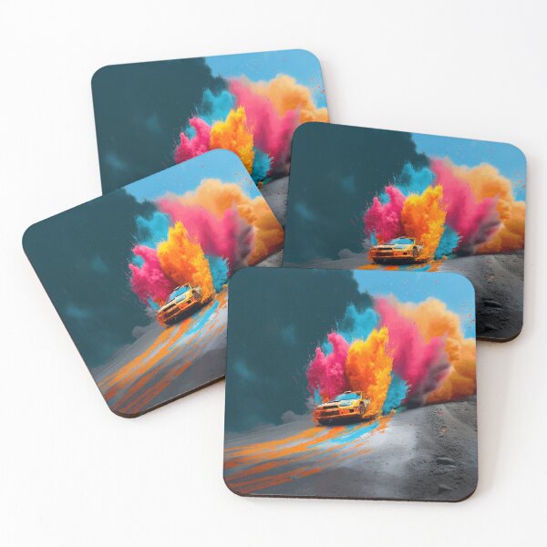 Item preview, Rally car kicking up splashes of colour during a race Art Inspired By Nature And The Active Outdoors designed and sold by CDC40.