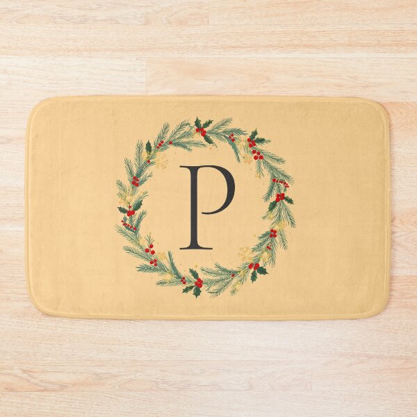 Item preview, Christmas Monogram Letter P Ornament Wreath – Holiday Initial Gift 2025 designed and sold by Punnyverse.