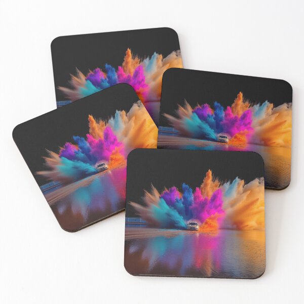 Item preview, Rally car kicking up splashes of colour during a race Art Inspired By Nature And The Active Outdoors designed and sold by CDC40.