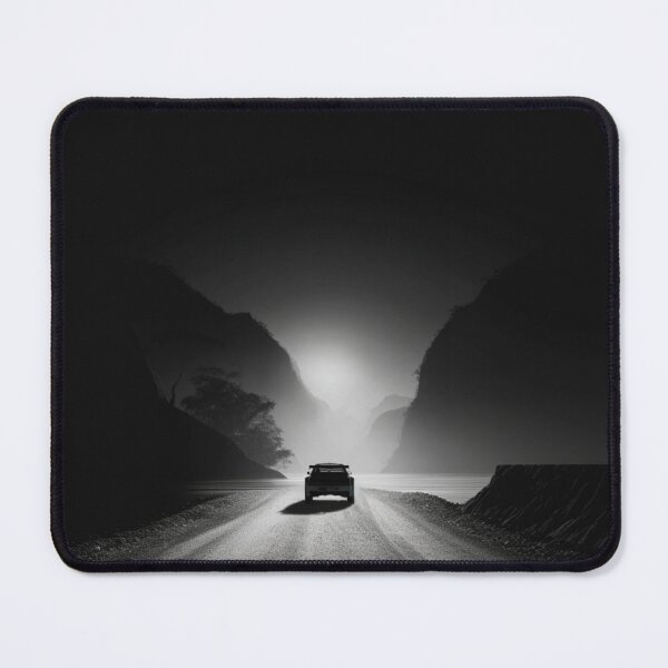 Item preview, Monochrome silhouette of a rally car against a neon-lit landscape Art Inspired By Nature And The Active Outdoors designed and sold by CDC40.