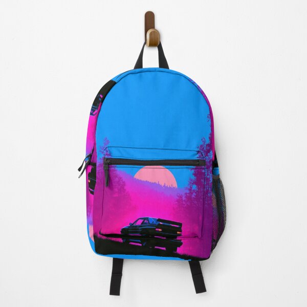 Item preview, Monochrome silhouette of a rally car against a neon-lit landscape Art Inspired By Nature And The Active Outdoors designed and sold by CDC40.