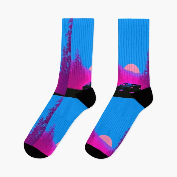 Item preview, Monochrome silhouette of a rally car against a neon-lit landscape Art Inspired By Nature And The Active Outdoors designed and sold by CDC40.