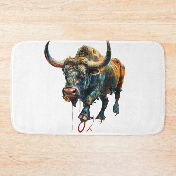 Item preview, Colorful Zodiac Ox | Chinese Horoscope Animal | 3D Paint Splash Style designed and sold by AlexLineArt.