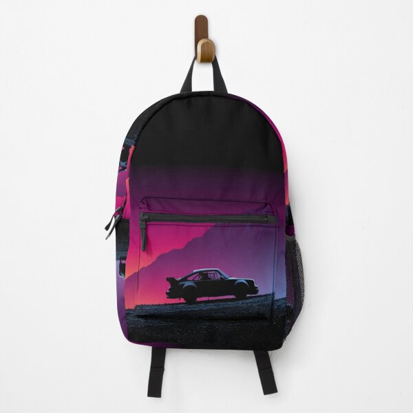 Item preview, Monochrome silhouette of a rally car against a neon-lit landscape Art Inspired By Nature And The Active Outdoors designed and sold by CDC40.