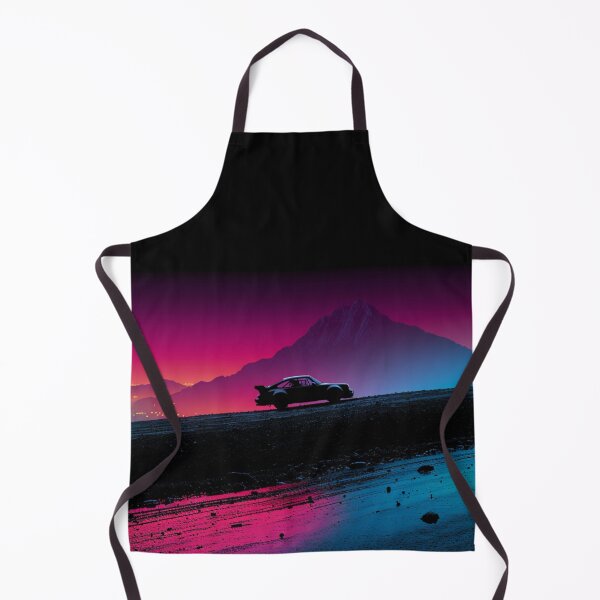 Item preview, Monochrome silhouette of a rally car against a neon-lit landscape Art Inspired By Nature And The Active Outdoors designed and sold by CDC40.