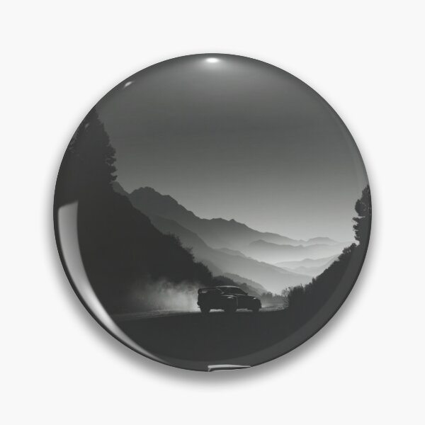 Item preview, Monochrome silhouette of a rally car against a neon-lit landscape Art Inspired By Nature And The Active Outdoors designed and sold by CDC40.
