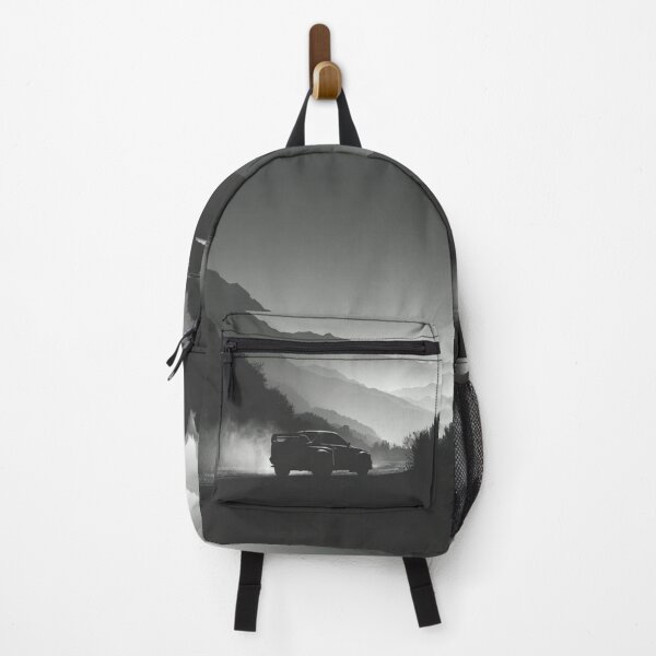 Item preview, Monochrome silhouette of a rally car against a neon-lit landscape Art Inspired By Nature And The Active Outdoors designed and sold by CDC40.