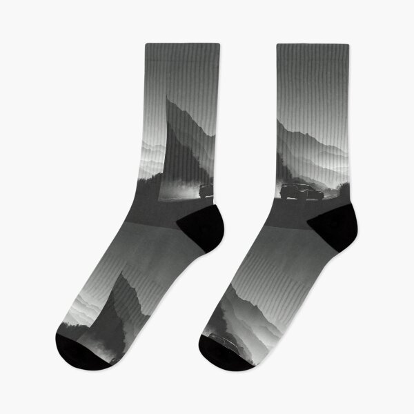 Item preview, Monochrome silhouette of a rally car against a neon-lit landscape Art Inspired By Nature And The Active Outdoors designed and sold by CDC40.