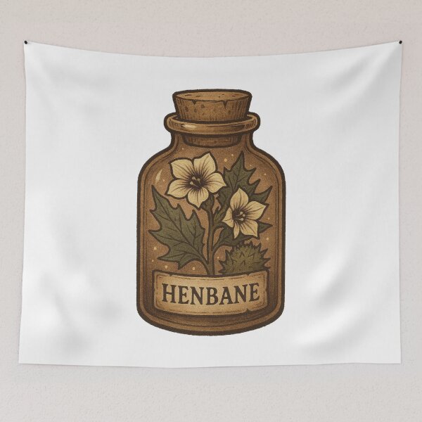 Item preview, Henbane Apothecary Jar Illustration designed and sold by Vendeloc.