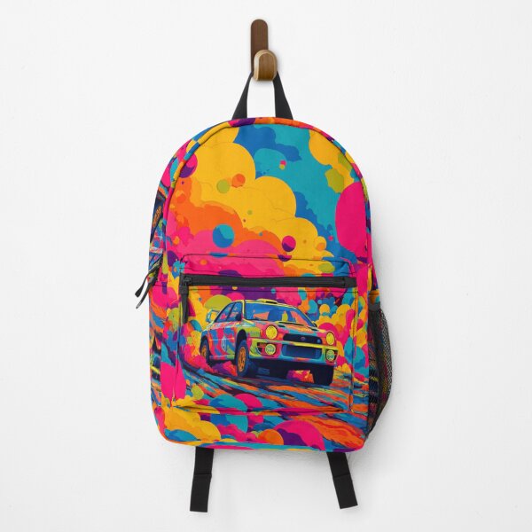 Item preview, Psychedelic twist on a rally car scene with bold colors and abstract shapes Art Inspired By Nature And The Active Outdoors designed and sold by CDC40.
