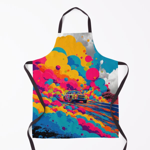 Item preview, Psychedelic twist on a rally car scene with bold colors and abstract shapes Art Inspired By Nature And The Active Outdoors designed and sold by CDC40.