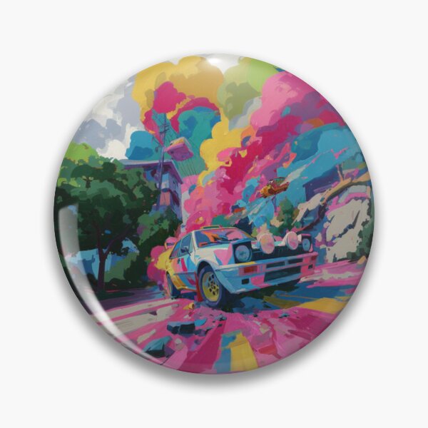 Item preview, Psychedelic twist on a rally car scene with bold colors and abstract shapes Art Inspired By Nature And The Active Outdoors designed and sold by CDC40.
