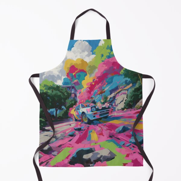 Item preview, Psychedelic twist on a rally car scene with bold colors and abstract shapes Art Inspired By Nature And The Active Outdoors designed and sold by CDC40.
