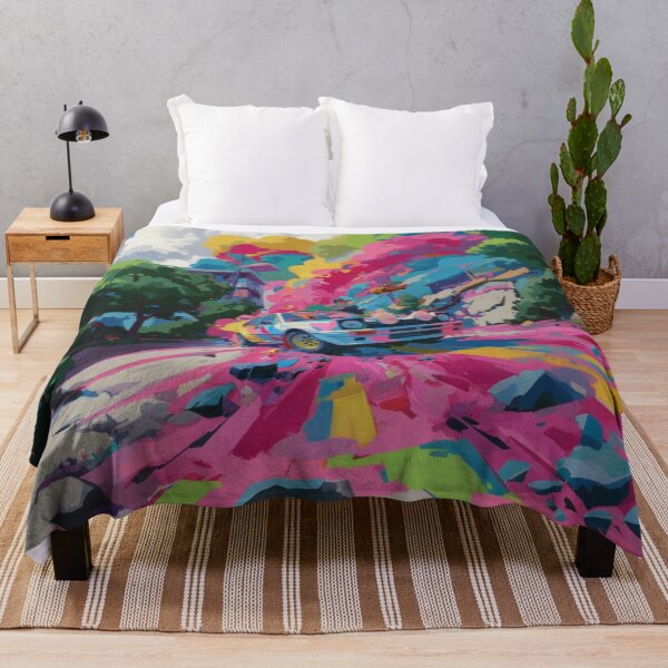 Item preview, Psychedelic twist on a rally car scene with bold colors and abstract shapes Art Inspired By Nature And The Active Outdoors designed and sold by CDC40.