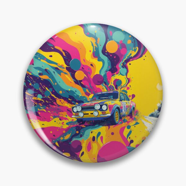 Item preview, Psychedelic twist on a rally car scene with bold colors and abstract shapes Art Inspired By Nature And The Active Outdoors designed and sold by CDC40.