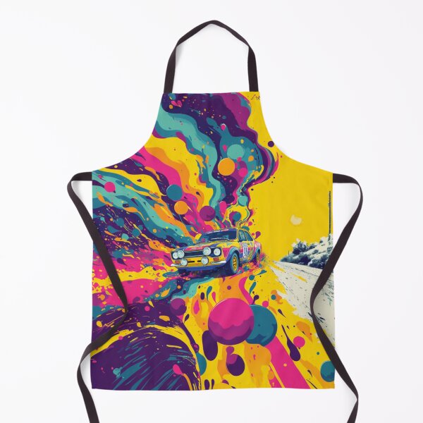 Item preview, Psychedelic twist on a rally car scene with bold colors and abstract shapes Art Inspired By Nature And The Active Outdoors designed and sold by CDC40.