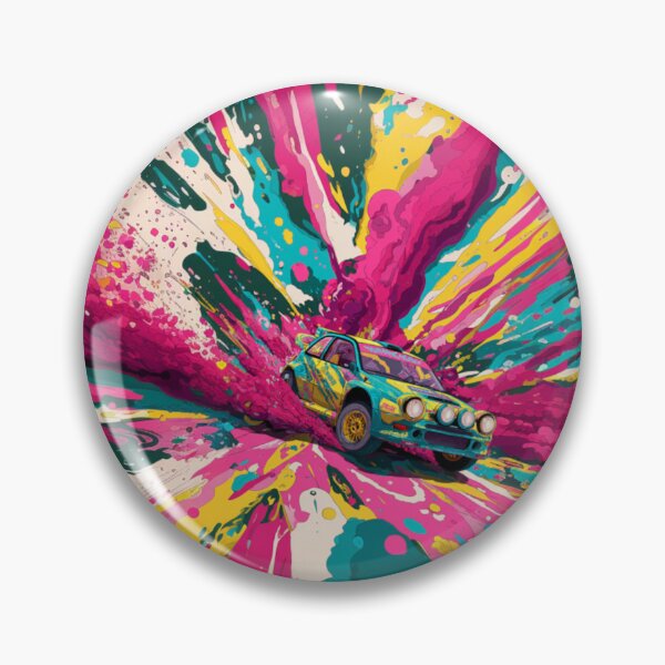 Item preview, Psychedelic twist on a rally car scene with bold colors and abstract shapes Art Inspired By Nature And The Active Outdoors designed and sold by CDC40.
