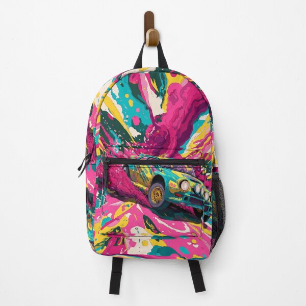 Item preview, Psychedelic twist on a rally car scene with bold colors and abstract shapes Art Inspired By Nature And The Active Outdoors designed and sold by CDC40.