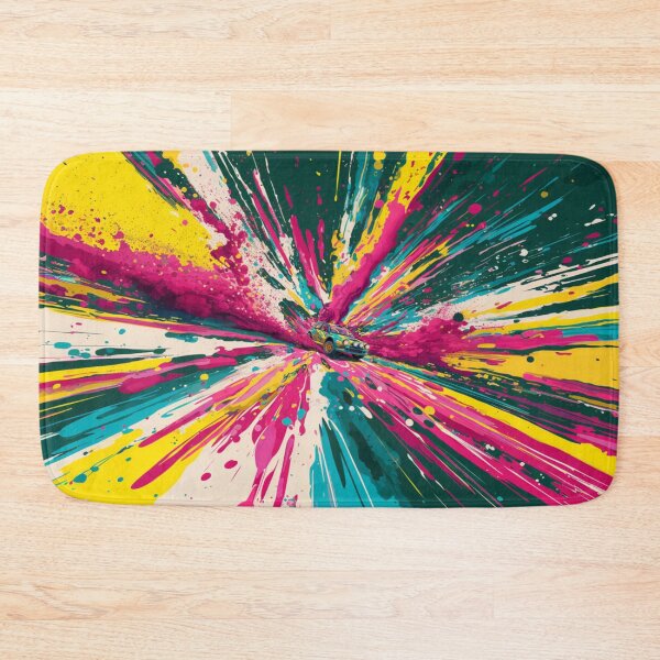 Item preview, Psychedelic twist on a rally car scene with bold colors and abstract shapes Art Inspired By Nature And The Active Outdoors designed and sold by CDC40.
