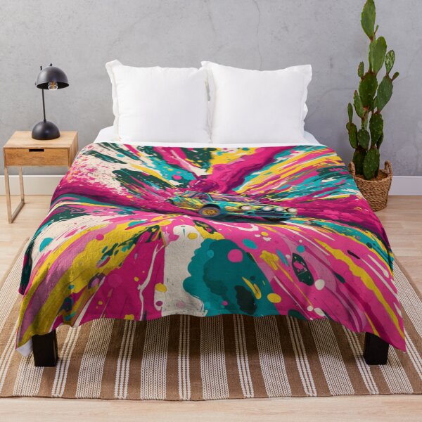 Item preview, Psychedelic twist on a rally car scene with bold colors and abstract shapes Art Inspired By Nature And The Active Outdoors designed and sold by CDC40.