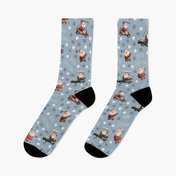 Item preview, Golfing Santa on Light Gray Blue designed and sold by KSimpson838.