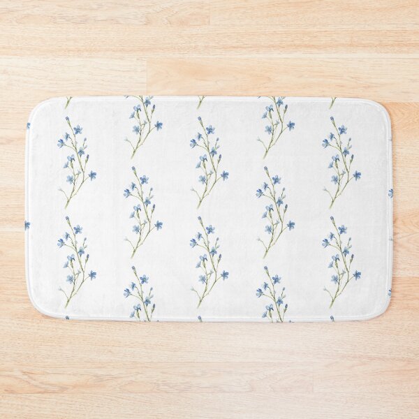 Item preview, Delicate blue flowers arranged on a slender green stem in a clean, minimalist style designed and sold by SpaceartLilu.